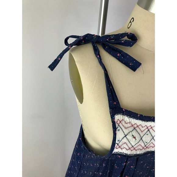Cottagecore Prairie Romper Overalls Tie Shoulder - Picture 7 of 8